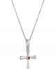 Byzantine cross with CZ and sapphire in 14k white gold 