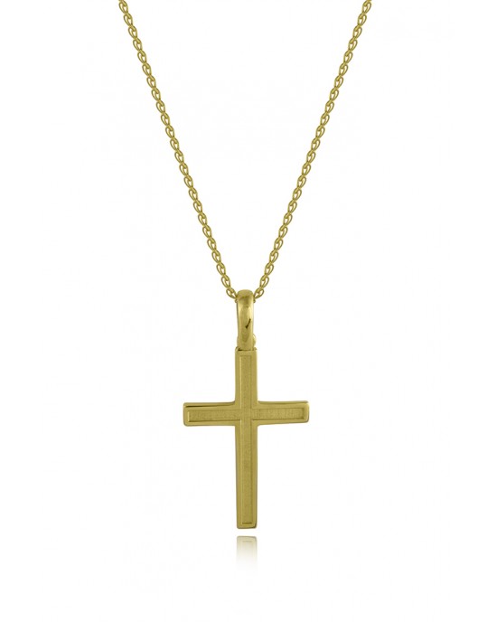 Cross in 14k Gold with sandblasted texture