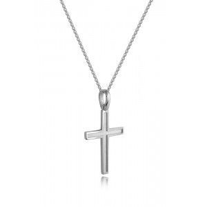 Cross in 14k White Gold with sandblasted finish