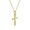 Cross in 14k Gold with satin finish and diamond