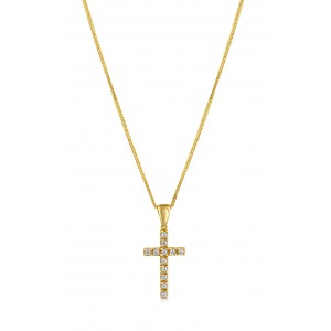 Cross with CZ in 14k gold