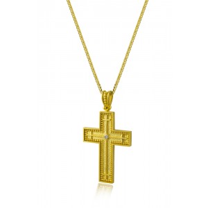 Βυζαντινός σταυρός από χρυσό K18 με διαμάντι 
