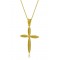 Βυζαντινός σταυρός με γράνες από χρυσό Κ18 & διαμάντι