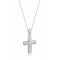 Men's baptism cross in 14k white gold 