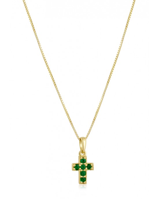 Emerald cross in 18K gold 