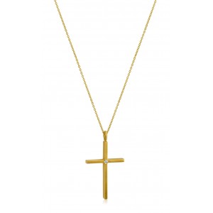 Cross with diamond in 18k Gold 