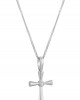 Βυζαντινός σταυρός με διαμάντι και ζαφείρι ή ρουμπίνι από λευκόχρυσο Κ18