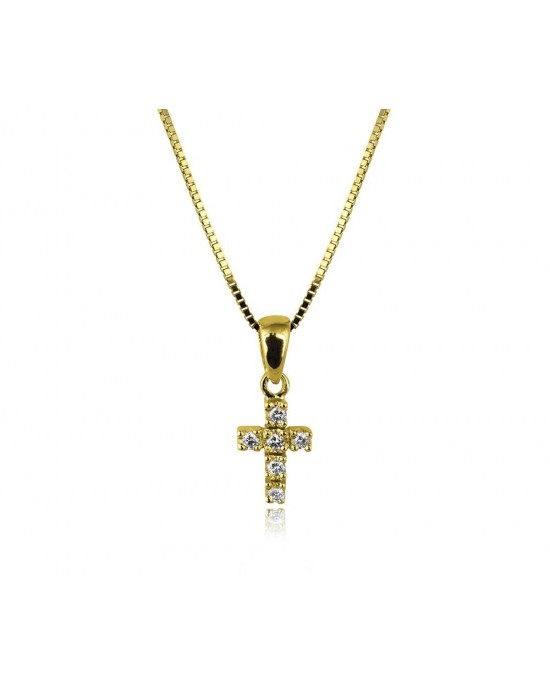 Diamond cross in 18k gold
