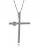 Cross with diamond in 14K white gold - Elegance and brilliance  Cross with diamond in 14K white gold - Classic and sparkling design