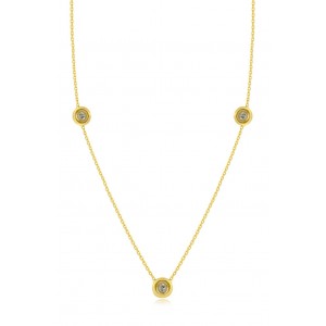 K14 Gold Necklace with Diamonds 0.12ct