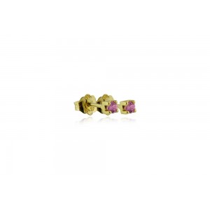 Solitaire earrings with 0.23ct pink sapphires in 18K gold