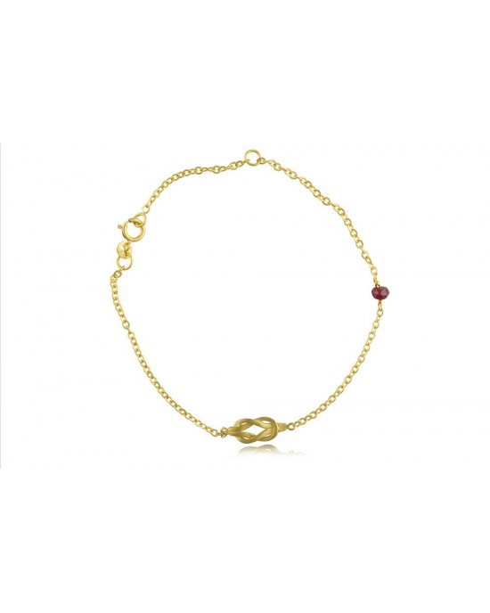 "Hercules knot" bracelet with ruby in 14k gold