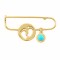 Babies feet pin with turquoise in 14k gold Ekan