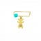 Baby pin with diamonds and turquoise in 14k gold Ekan