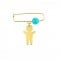 Baby pin with turquoise in 14k gold Ekan