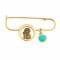 Virgin Mary baby pin with turquoise in 14k gold Ekan