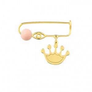 Crown baby pin in 14k gold Ekan