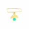 Angel baby pin with turquoise in 14k gold Ekan