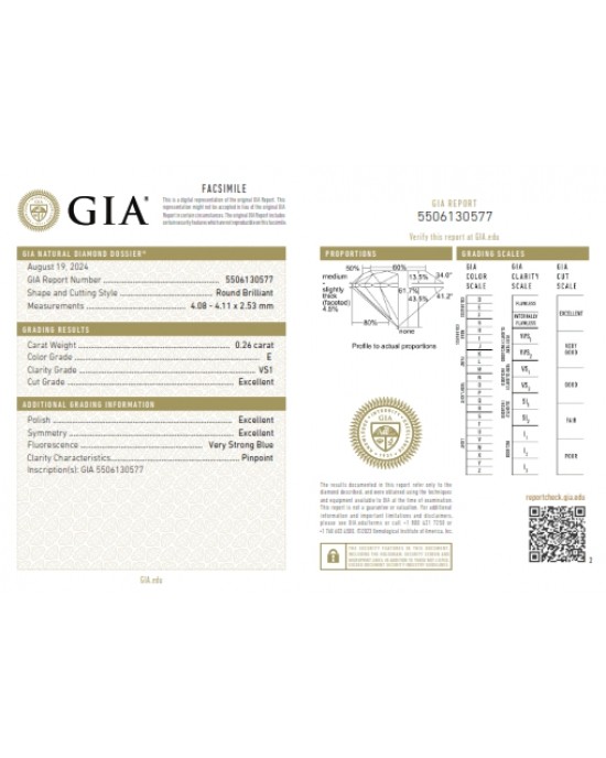 Diamond engagement ring in 18k white gold 0.26ct GIA Certified Diamond engagement ring in 18k white gold 0.26ct GIA Certified