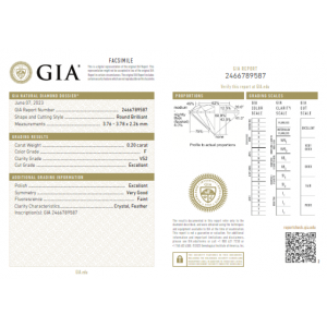 Μονόπετρo δαχτυλίδι με 6 δόντια λευκόχρυσο Κ18 και διαμάντι μπριγιάν 0.20ct ,GIA Πιστοποιητικό