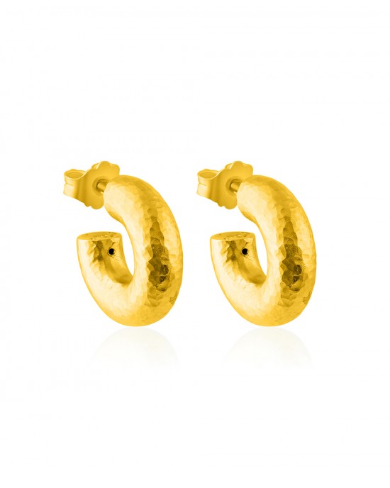 Σκουλαρίκια κρίκοι σφυρήλατοι από Χρυσό Κ18