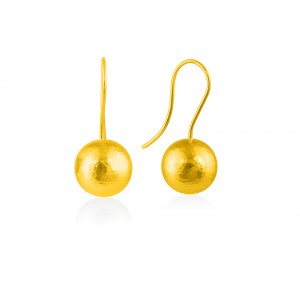 Σφυρήλατα σκουλαρίκια από χρυσό Κ18