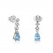 Diamond earrings with aquamarines in 18k white gold
