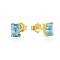 Aquamarine stud earrings  in 14k gold