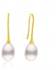 Ματ σκουλαρίκια με μπαρόκ μαργαριτάρια από χρυσό Κ18