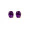 Amethyst stud earrings in 14k gold