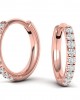 Σκουλαρίκια κρίκοι με διαμάντια από ροζ χρυσο Κ18 
