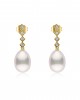 Earrings with pearls & diamonds in 18k gold