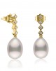 Σκουλαρίκια με μαργαριτάρια και διαμάντια από χρυσό Κ18