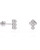 Καρφωτά σκουλαρίκια με διαμάντια από λευκό χρυσό Κ18 