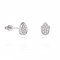 Pear-shaped stud earrings with diamonds in 18k white gold