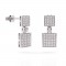 Square-shaped dangling earrings with diamonds 0.60ct in 18k white gold