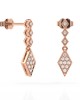 Rhombus dangling earrings with diamonds in 18k white gold