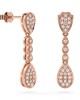 Pear-shaped dangling earrings with diamonds 0.40ct in 18k white gold