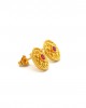 Οβάλ βυζαντινά σκουλαρίκια με ρουμπίνια από χρυσό Κ18