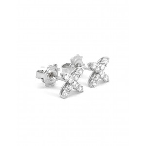 Diamond stud earrings in 18k white gold 