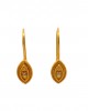 Βυζαντινά σκουλαρίκια με διαμάντια από Χρυσό Κ18 με γάντζους