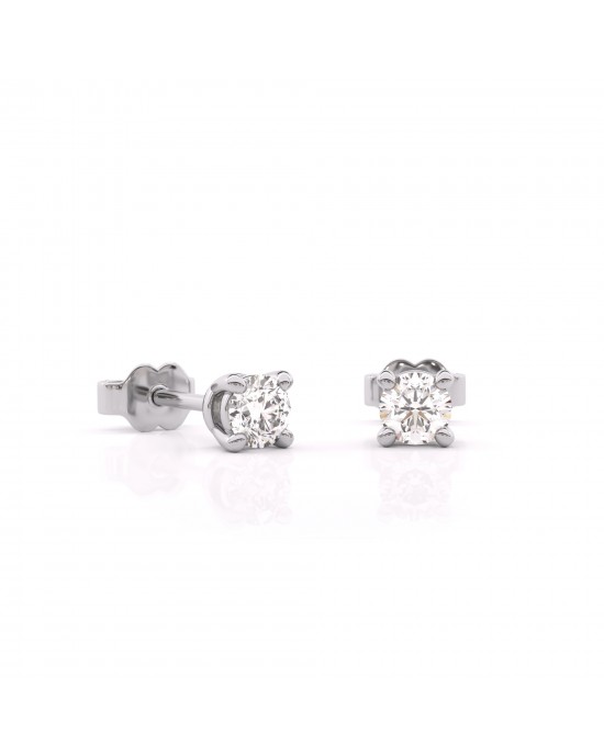Diamond stud earrings 0.80ct t.w. in 18k white gold, GIA Certified