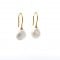 Matte hanging hoop Keshi pearl earrings in 18k gold