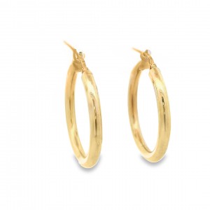 Round hoop earrings in 14k gold 
