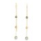 Dangling chain earrings with cubic zirconia in 14K yellow gold