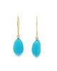 Turquoise hook earrings with diamonds in 18k gold