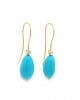 Turquoise hook earrings with diamonds in 18k gold