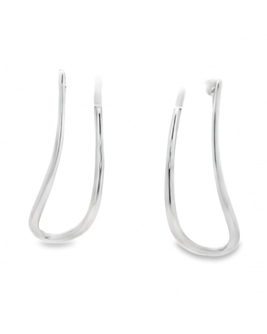 Hoops in rhodium-plated 925° silver - Elegant and timeless earrings