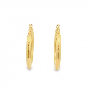 Round hoop earrings in 14k gold 