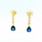 Κρεμαστά σκουλαρίκια με μπλε ζαφείρια σταγόνα & διαμάντια από χρυσό Κ18